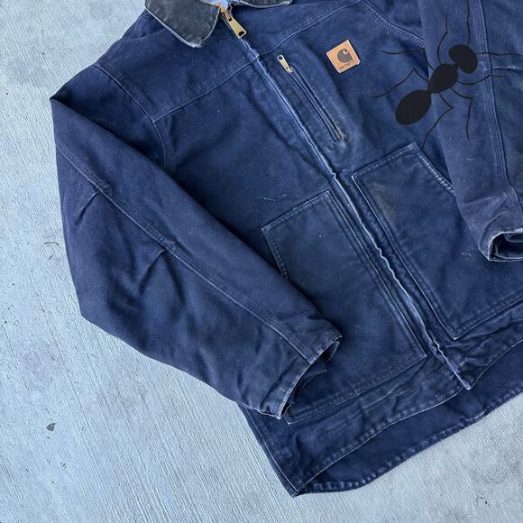 Vintage Y2K Carhartt YOUTH YC61 MDT blue chore work wear jacket - Picture 2 of 8